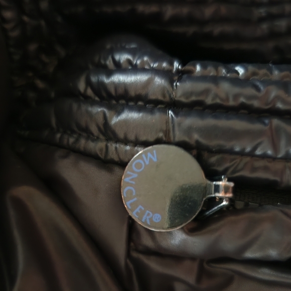 Moncler Women Black Down Jacket Bomber Size 1/S - Picture 8 of 16